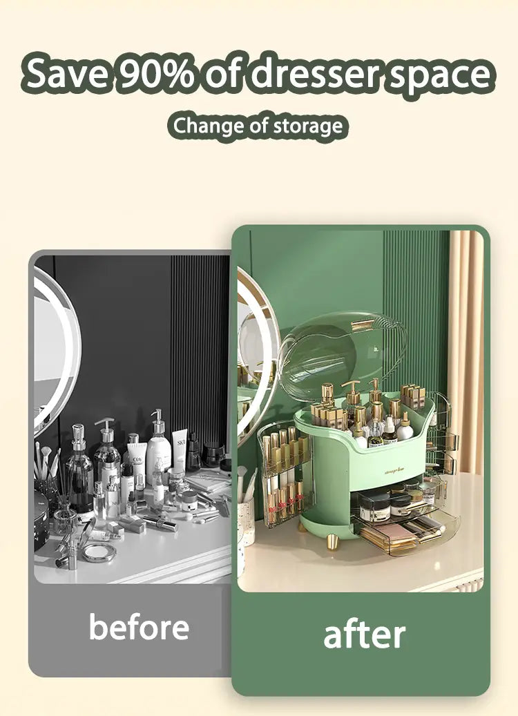 NNETM Sturdy Desktop Cosmetics Storage Box Dustproof and Waterproof Design