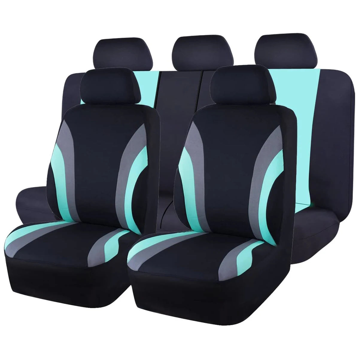 Sports Style Full Set Polyester Fabric Car Seat Covers Car Seat Protector Universal Fit Most Cars SUVs