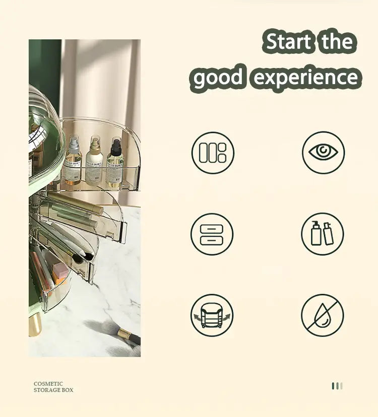 NNETM Sturdy Desktop Cosmetics Storage Box Dustproof and Waterproof Design