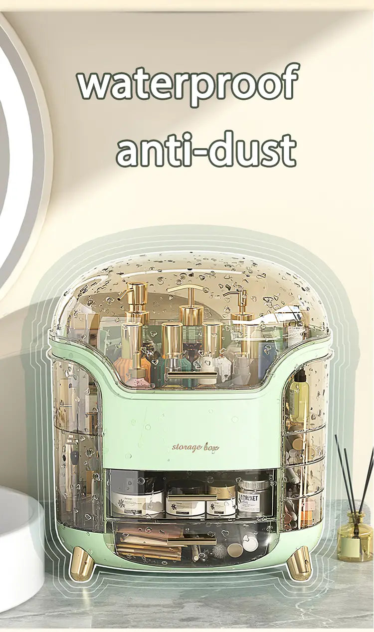 NNETM Sturdy Desktop Cosmetics Storage Box Dustproof and Waterproof Design