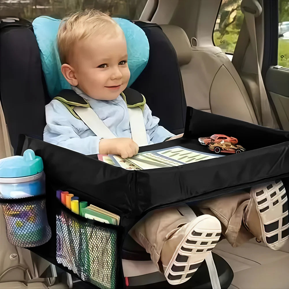 Car Seat Tray For Kid Foldable Multiple Pockets Waterproof Car Holder Table Portable Large Capacity Table For Dining Drawing Car