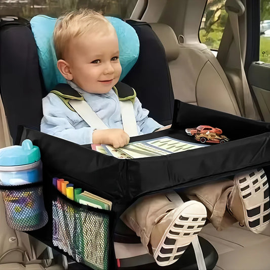 Car Seat Tray For Kid Foldable Multiple Pockets Waterproof Car Holder Table Portable Large Capacity Table For Dining Drawing Car
