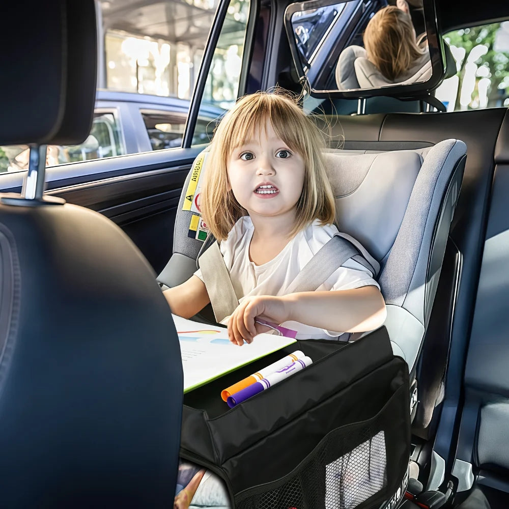 Car Seat Tray For Kid Foldable Multiple Pockets Waterproof Car Holder Table Portable Large Capacity Table For Dining Drawing Car